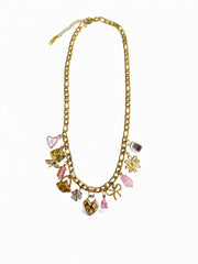 Charm Avenue Pink peony charm necklace - 18k gold plated - Shop women's at Charm Avenue