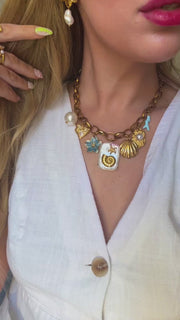 Golden hour charm necklace