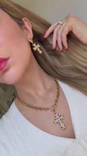 Vintage cross earring