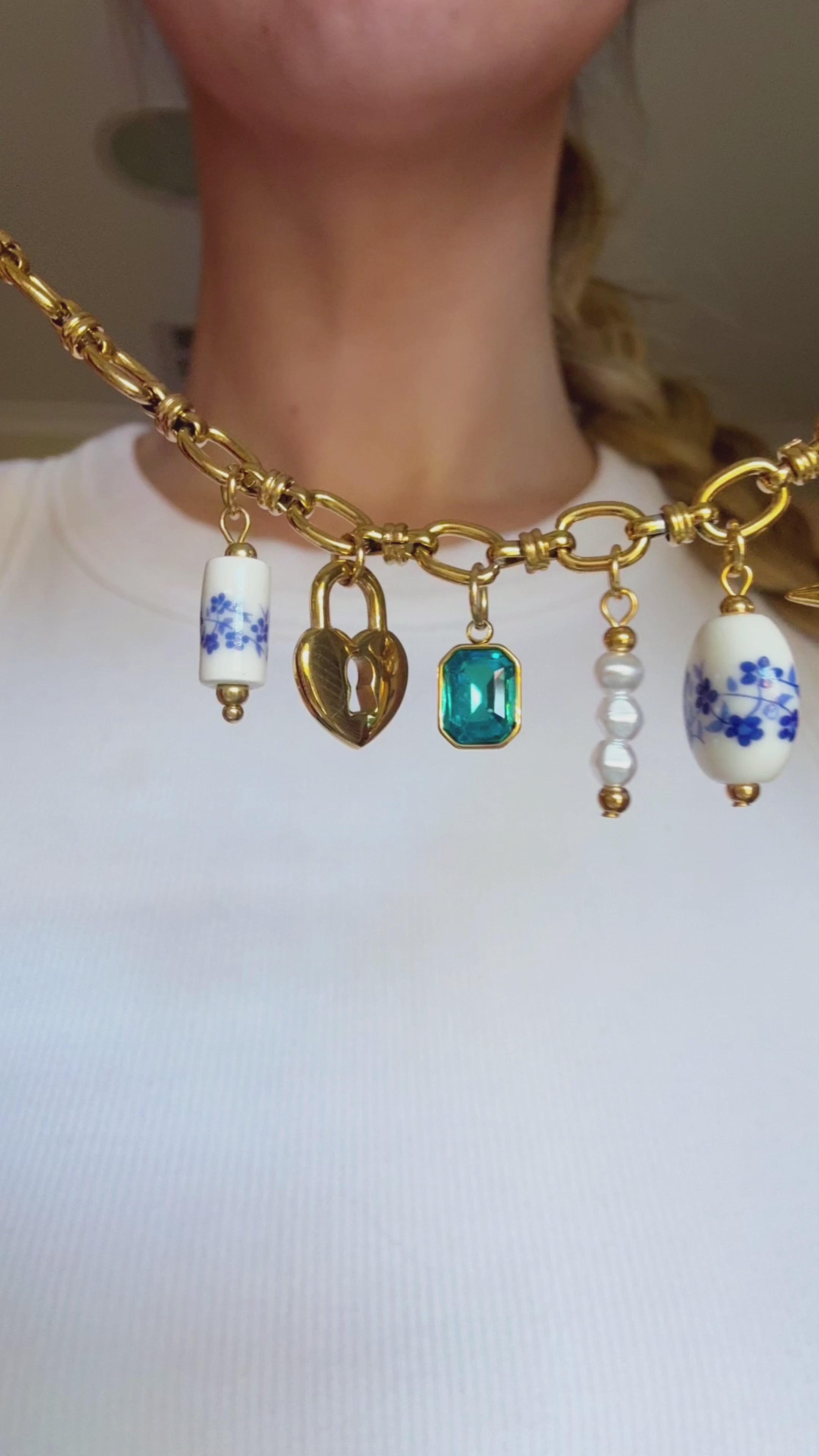 Feeling blue charm necklace