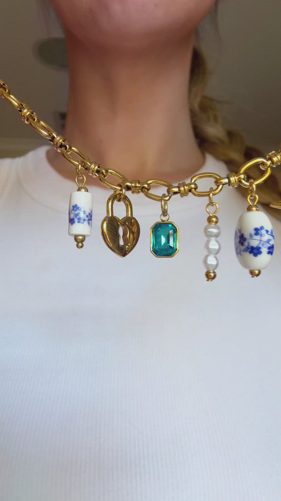 Feeling blue charm necklace