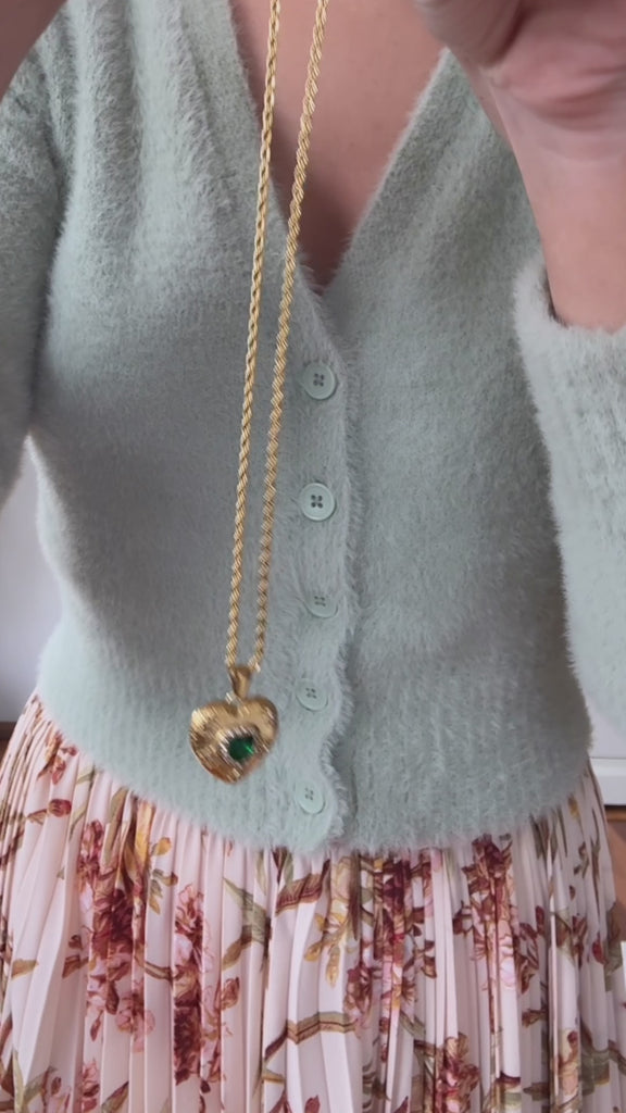 Envious heart necklace - green