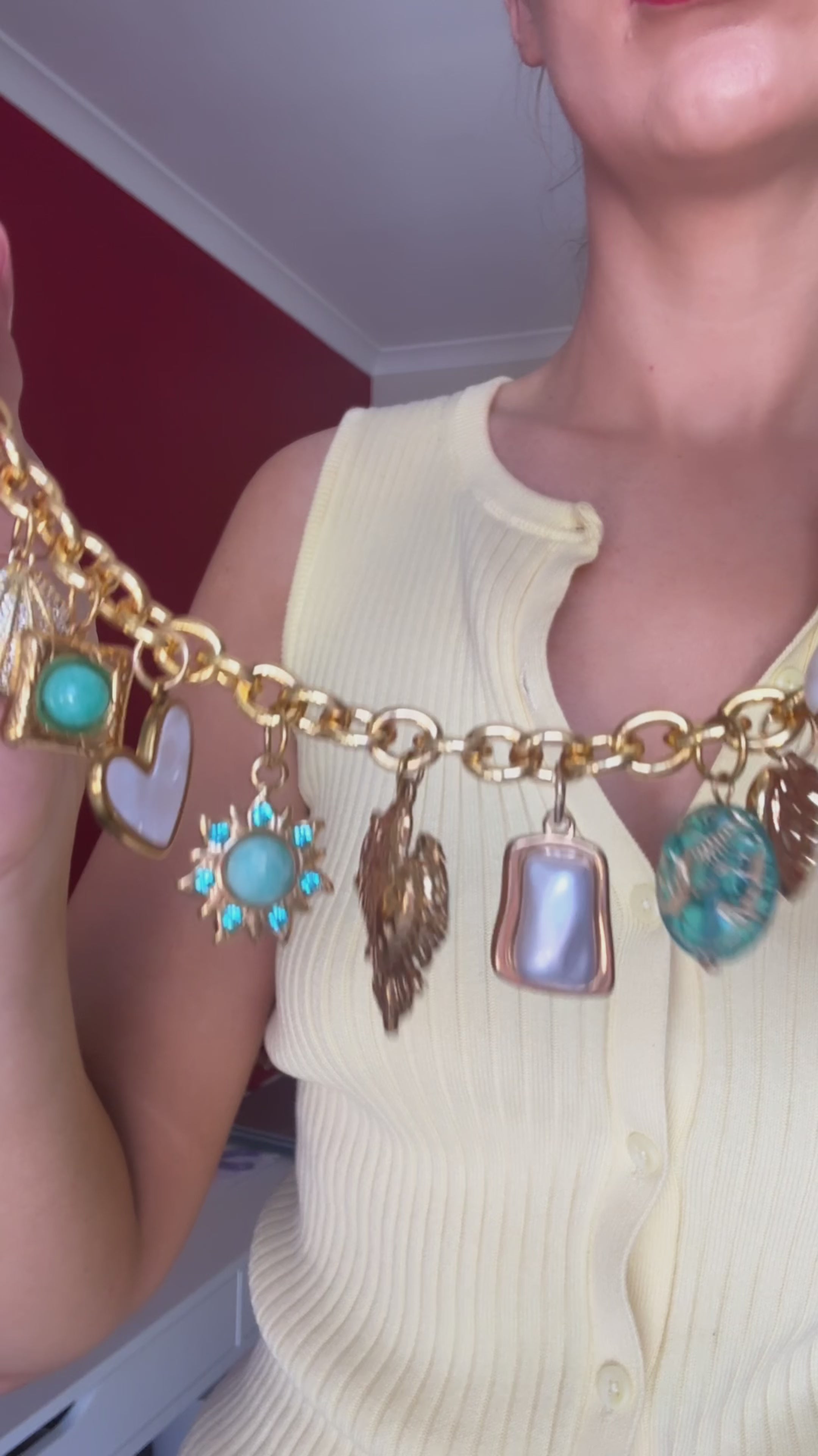 Mariah charm bracelet - 24k gold plated