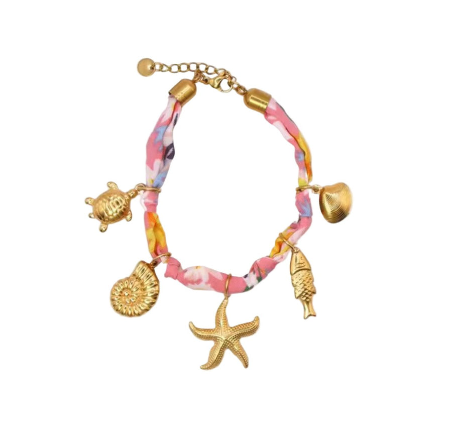 Charm Avenue Rania bracelet - fabric/gold plated - Shop women's at Charm Avenue