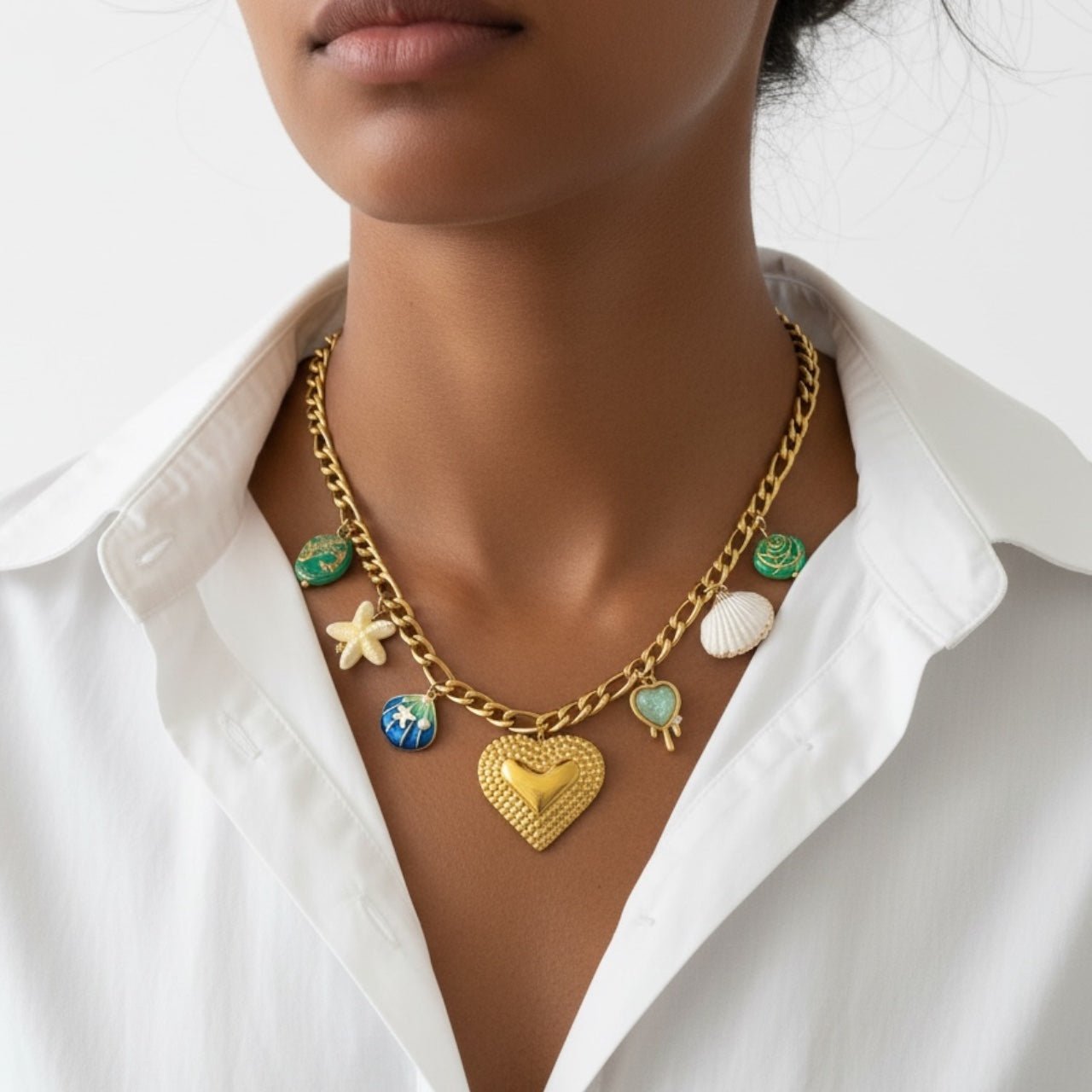 Charm Avenue Sakura charm necklace - 18k gold plated - Shop women's at Charm Avenue