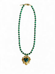 Charm Avenue Savannah beaded necklace - 18k gold plated/malachite - Shop women's at Charm Avenue