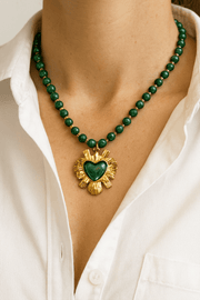 Charm Avenue Savannah beaded necklace - 18k gold plated/malachite - Shop women's at Charm Avenue