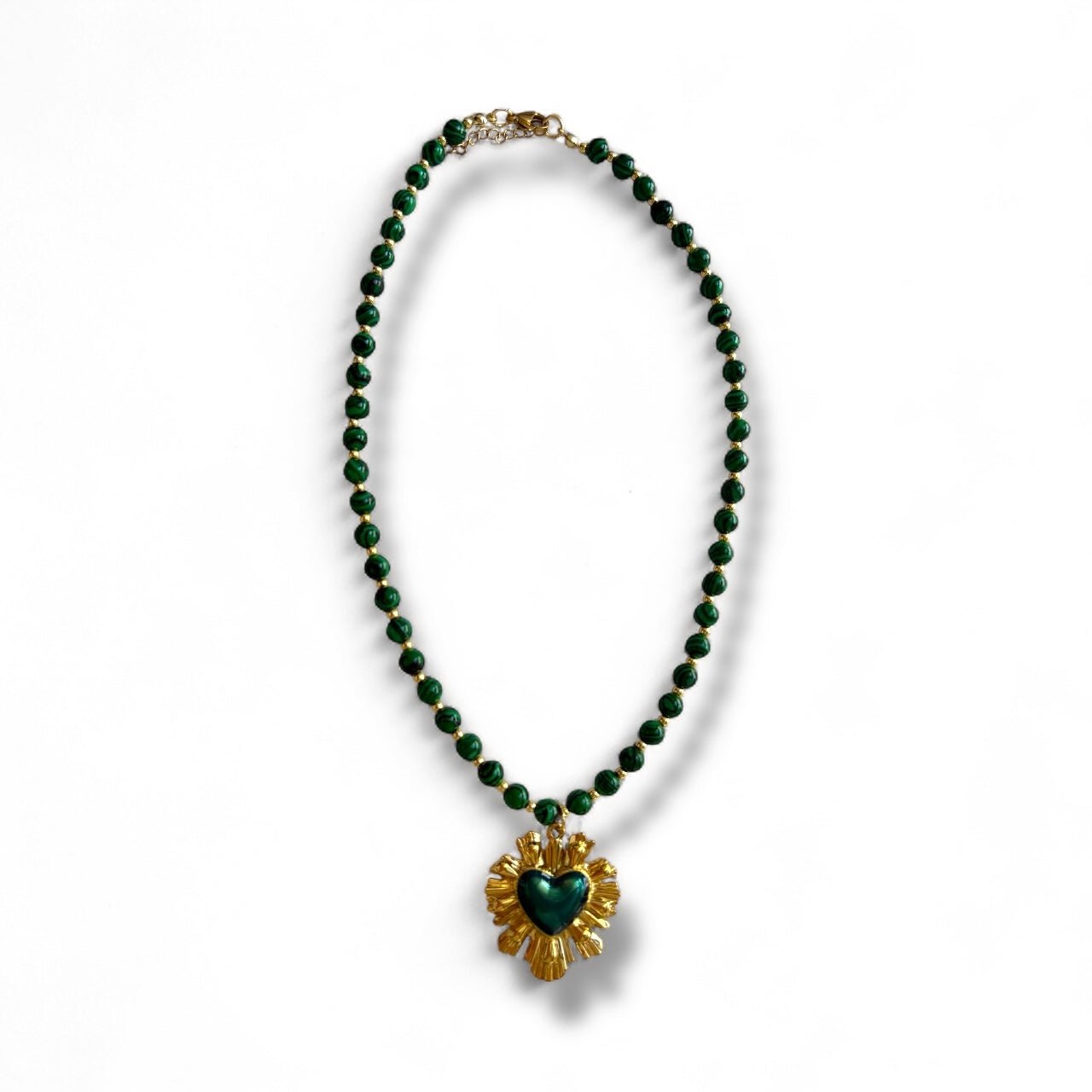 Charm Avenue Savannah beaded necklace - 18k gold plated/malachite - Shop women's at Charm Avenue