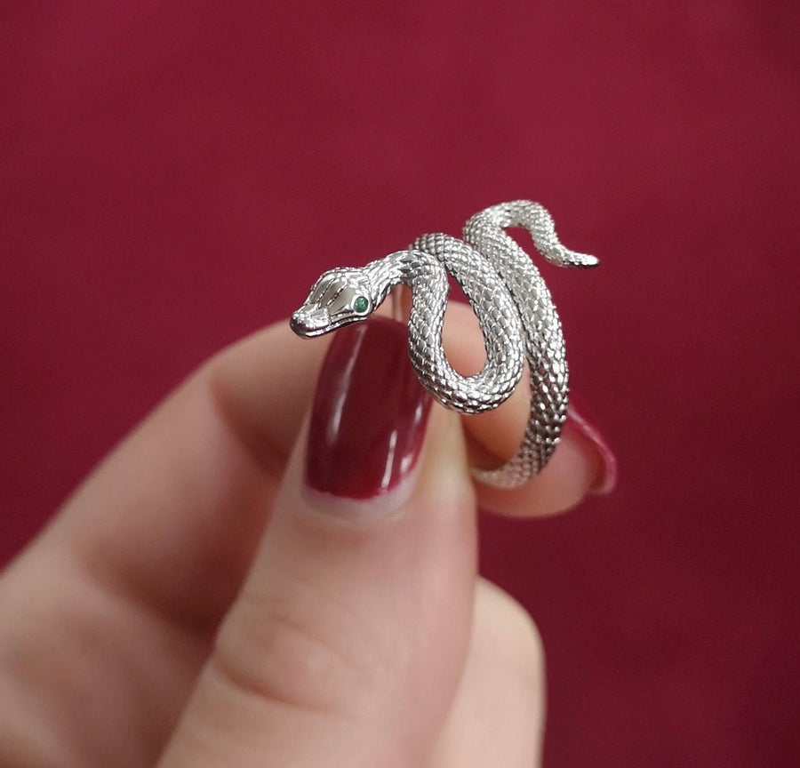 St Lucia Boutique Silver serpent ring - sterling silver - Shop women's at Charm Avenue