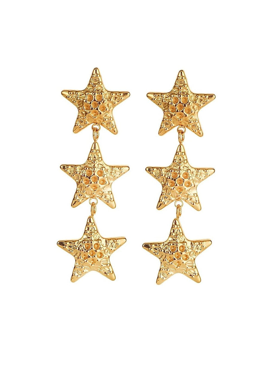 St Lucia Boutique Star drop earring - 18k gold plated - Shop women's at Charm Avenue