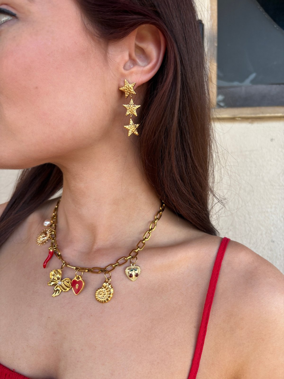 St Lucia Boutique Star drop earring - 18k gold plated - Shop women's at Charm Avenue