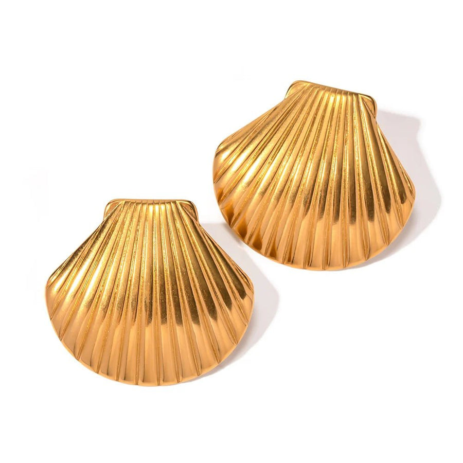 St Lucia Boutique Statement clam earring - 18k gold plated - Shop women's Accessories at Charm Avenue