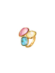 Charm Avenue Trio colour ring - 18k gold plated - Shop women's at Charm Avenue
