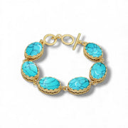 Charm Avenue Turquoise link bracelet - 14k gold plated - Shop women's at Charm Avenue