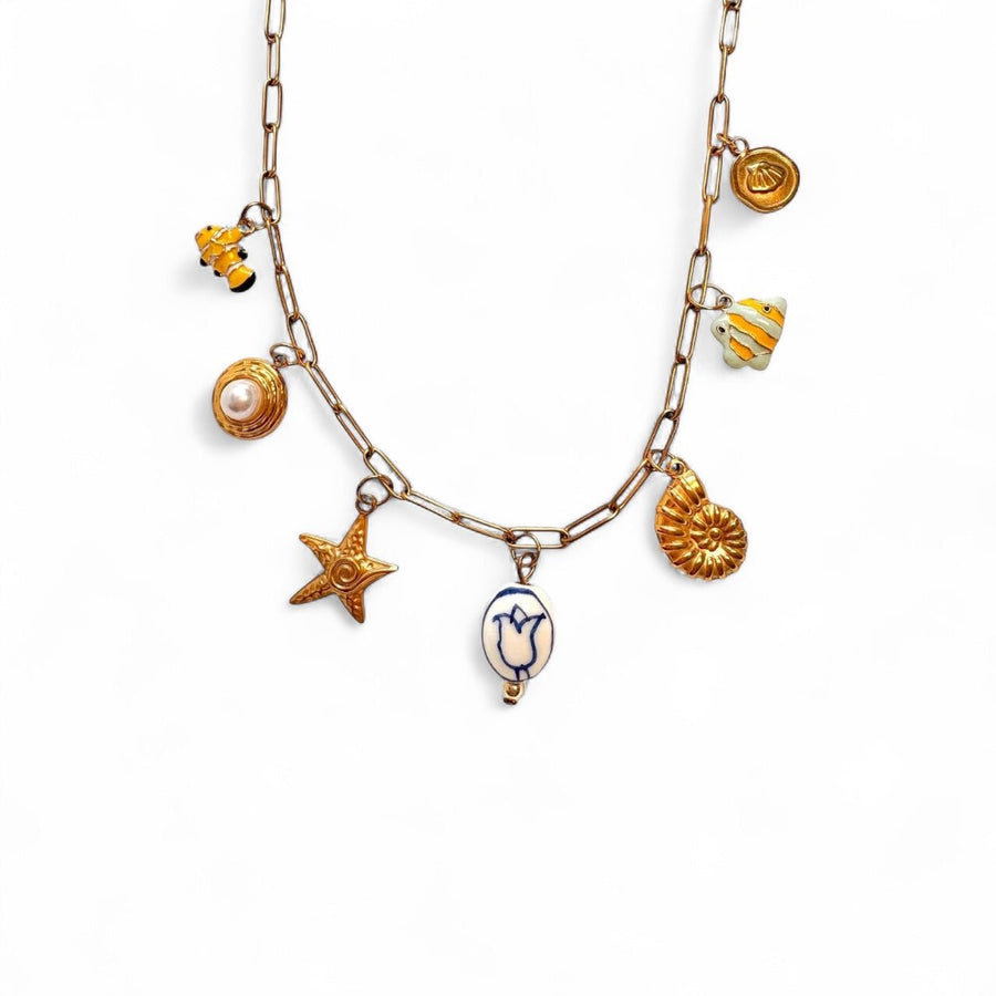 St Lucia Boutique Vacation life - charm necklace - 18k gold plated - Shop women's at Charm Avenue