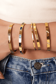 St Lucia Boutique Valeria gemstone bangle - 18k gold plated - Shop women's Accessories at Charm Avenue