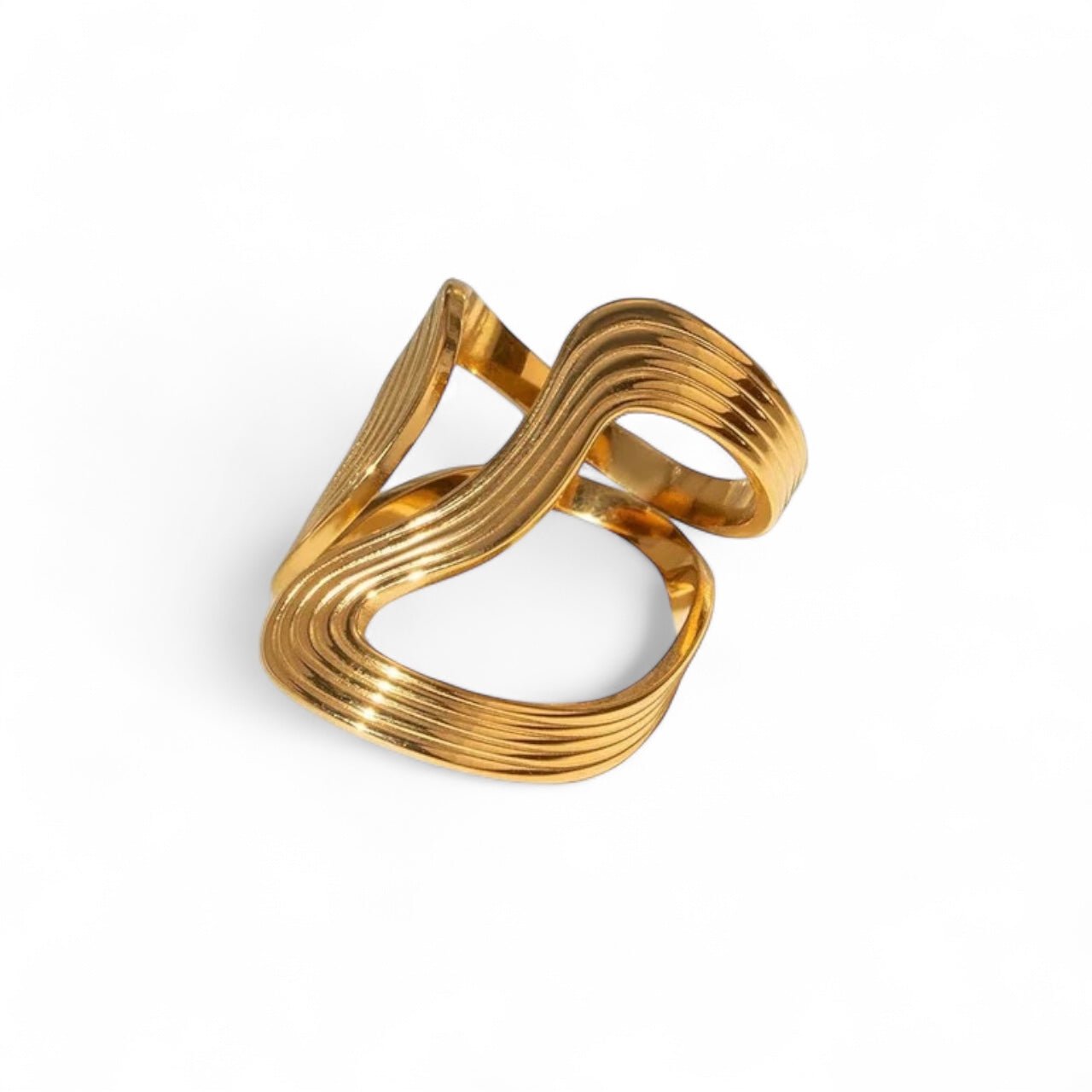 Charm Avenue Verona wave ring - 18k gold plated - Shop women's at Charm Avenue