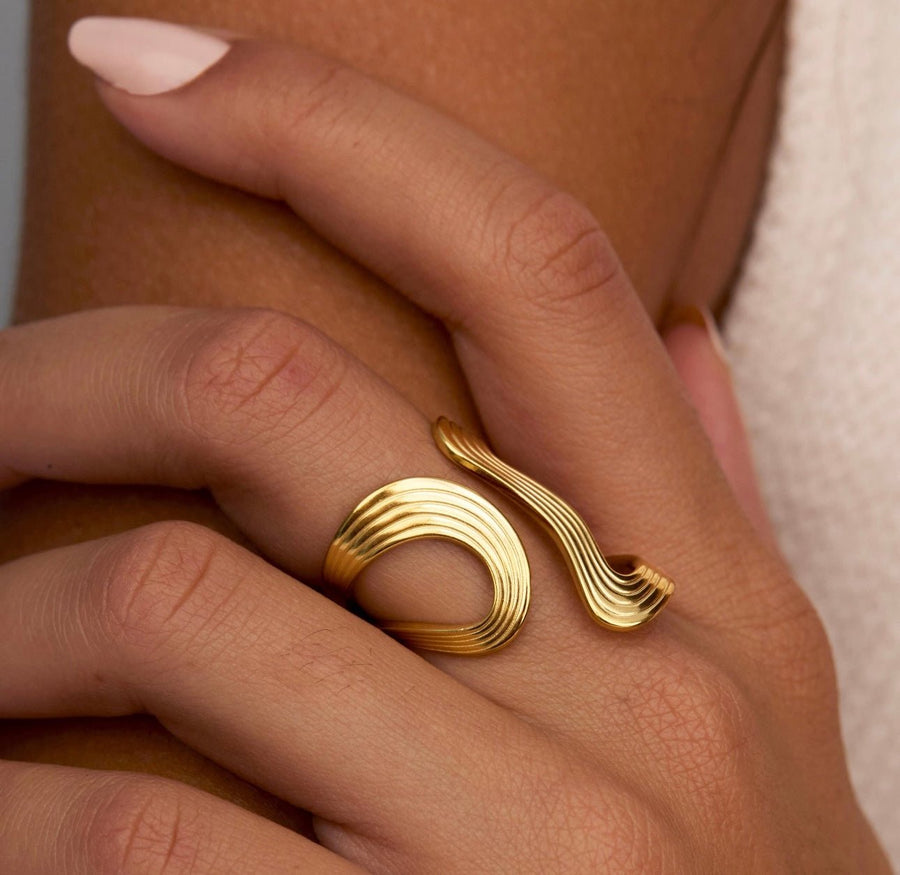 Charm Avenue Verona wave ring - Shop women's at Charm Avenue