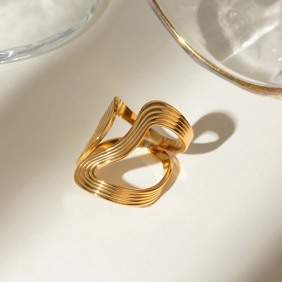 Charm Avenue Verona wave ring - Shop women's at Charm Avenue