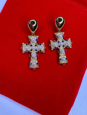 Charm Avenue Vintage cross earring - 18k gold plated - Shop women's at Charm Avenue