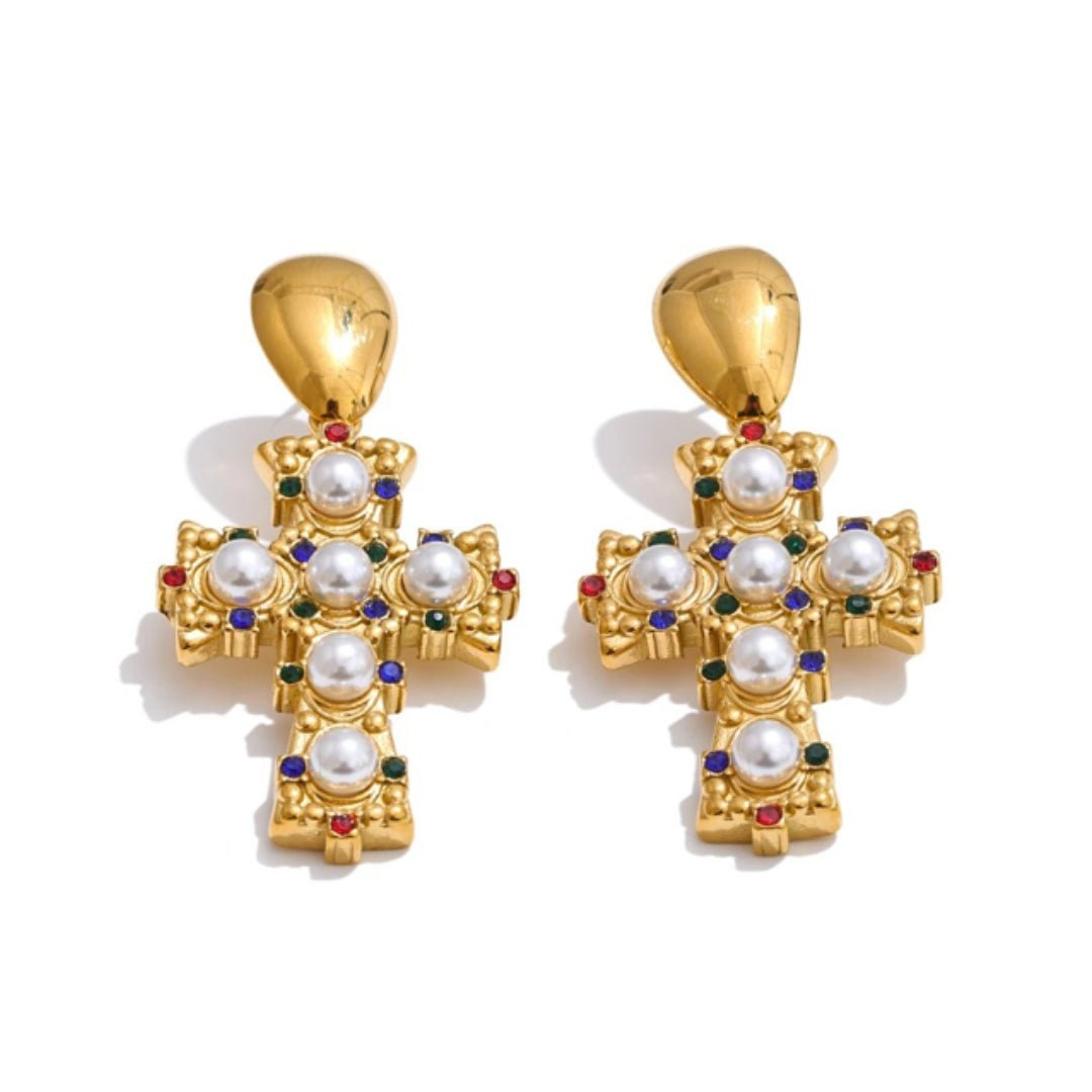 Charm Avenue Vintage cross earring - Shop women's at Charm Avenue