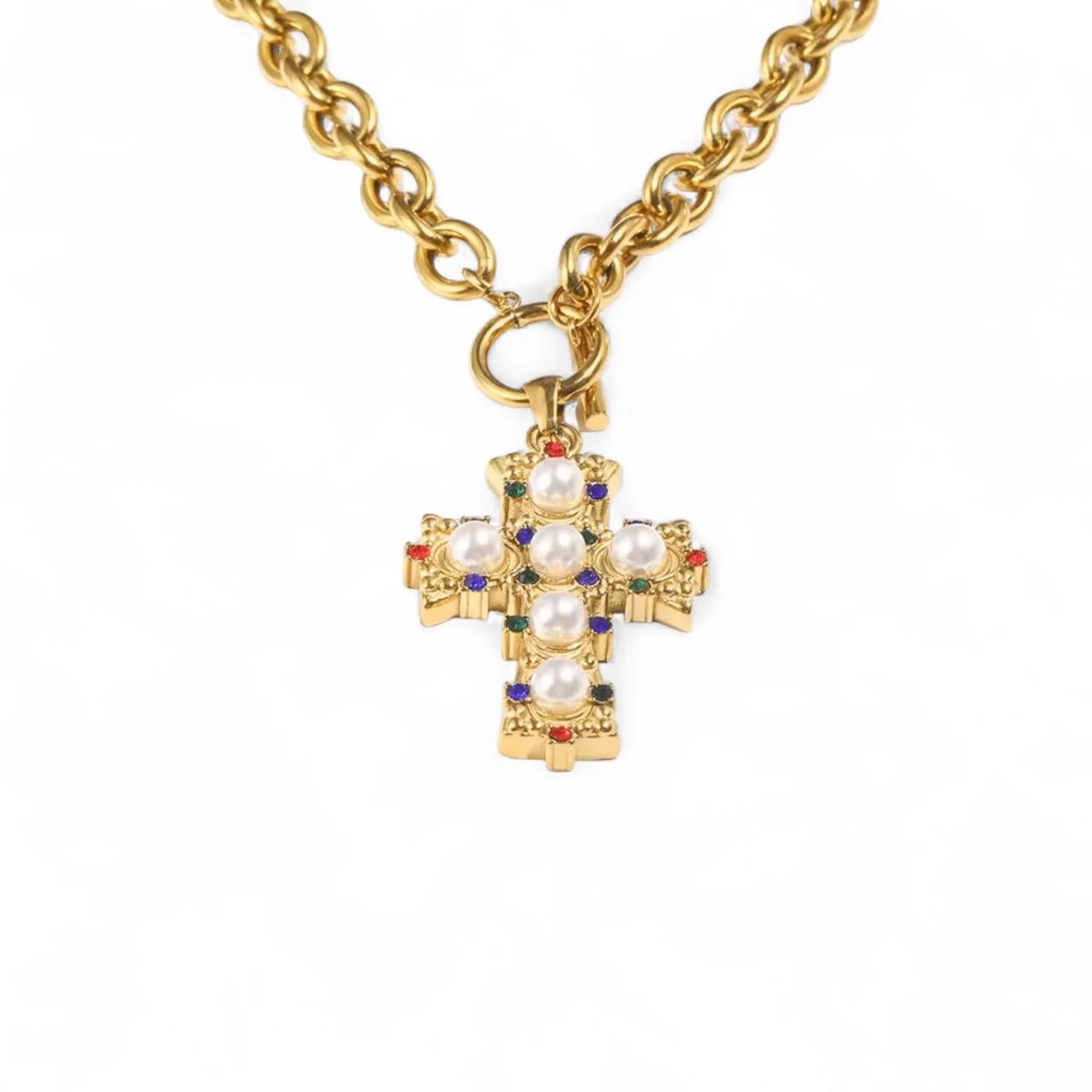 Charm Avenue Vintage cross set - necklace & earring - Shop women's at Charm Avenue