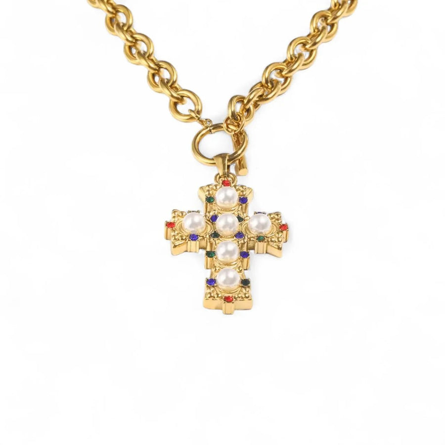 Charm Avenue Vintage cross set - necklace & earring - Shop women's at Charm Avenue