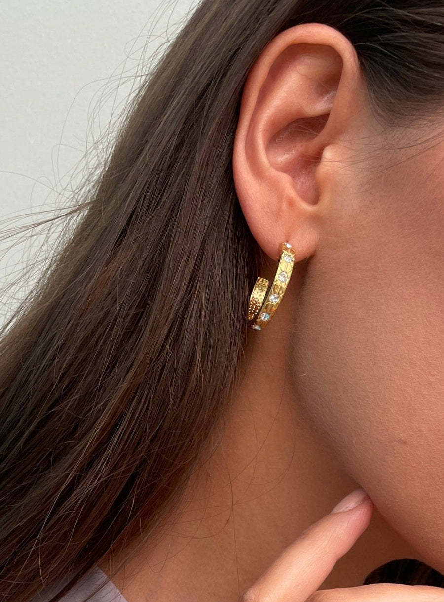 St Lucia Boutique Artemis hoop earring - 18k gold plated - Shop women's at St Lucia Boutique